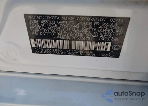 2014 Lexus Gs 350 from USA, damaged, VIN JTHBE1BL3E5036751